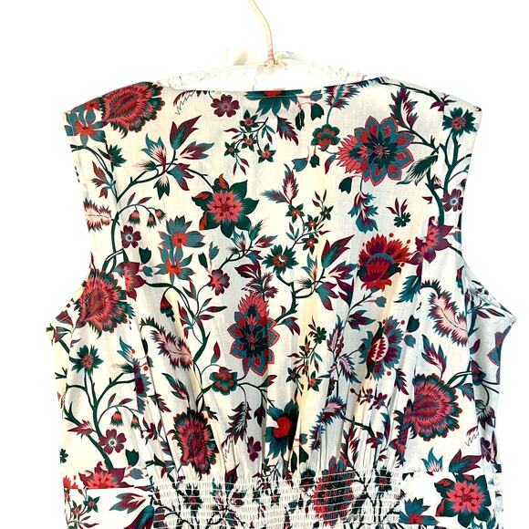 Coldwater Creek Size PM Cotton Floral Fit & Flare Dress Sleeveless Cottagecore - Picture 5 of 8